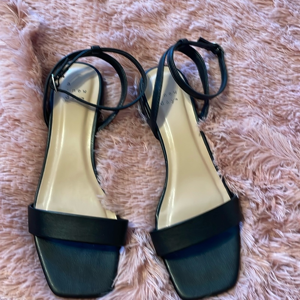 Ladies sandals. A New Day brand. Size 8. Black with ankle strap.